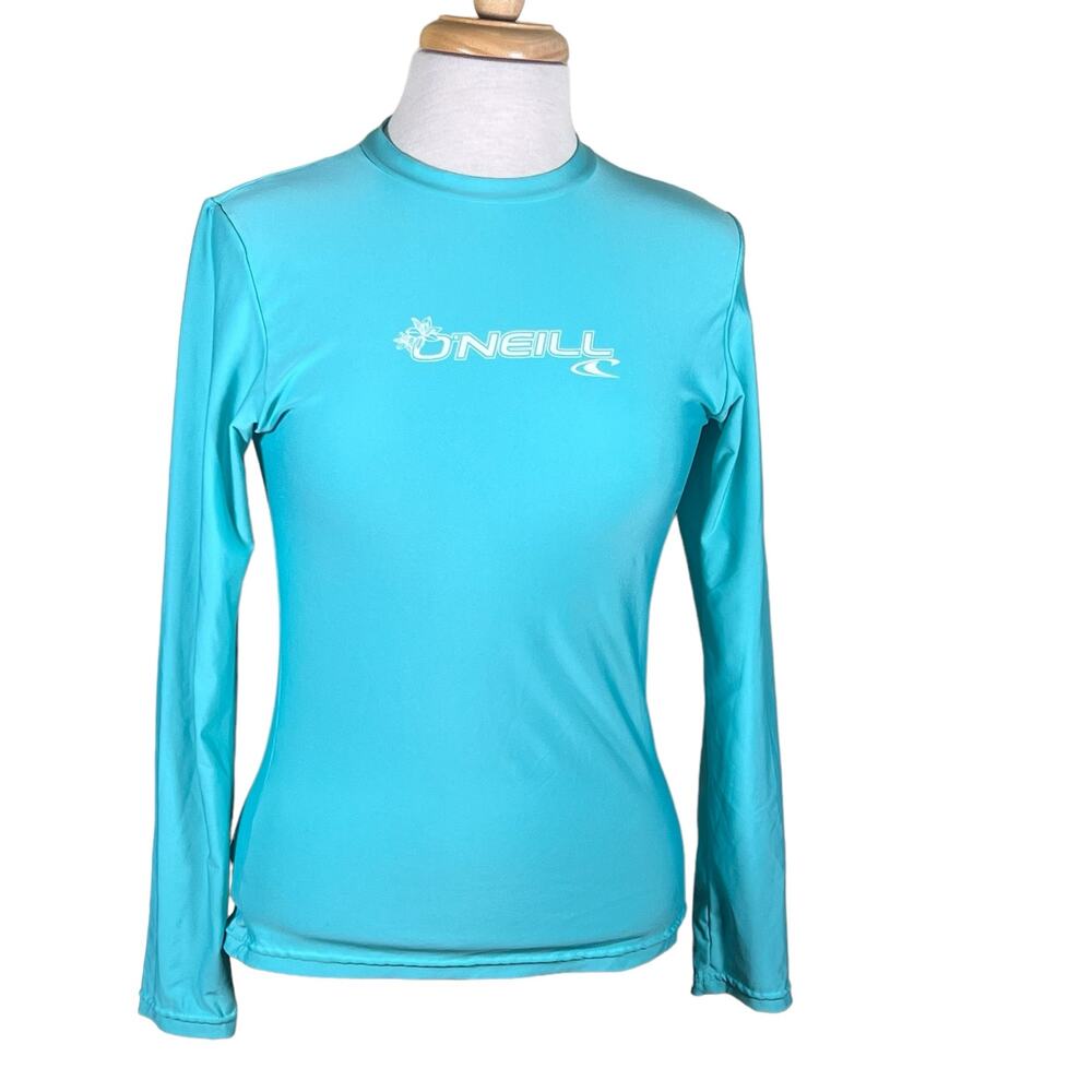 O’Neill Women’s Seafoam Green Rashguard Beach Swim Boating Surfing UPF50 Shirt S